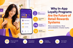 In-app loyalty program on a smartphone for modern retail rewards
